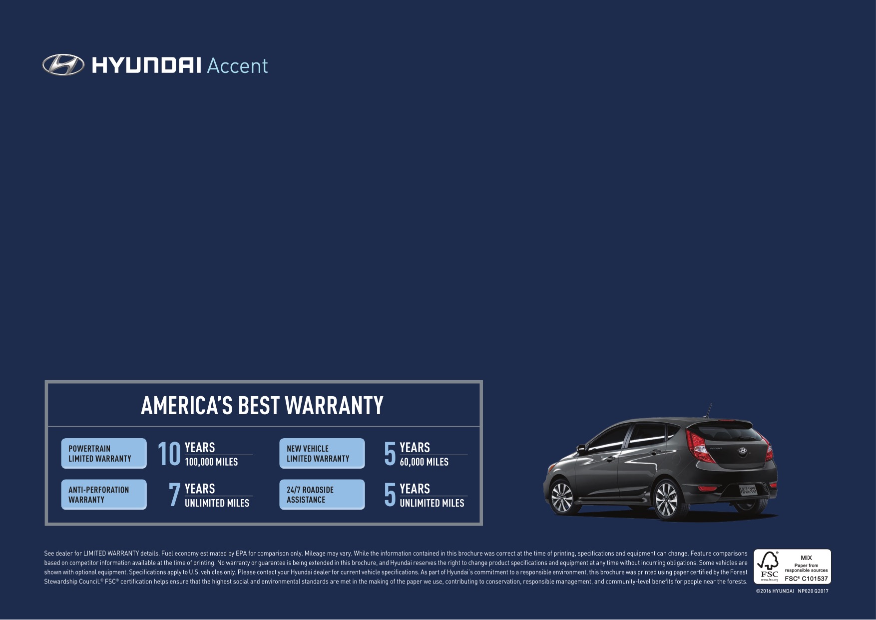 2017 Hyundai Accent Brochure Page 1